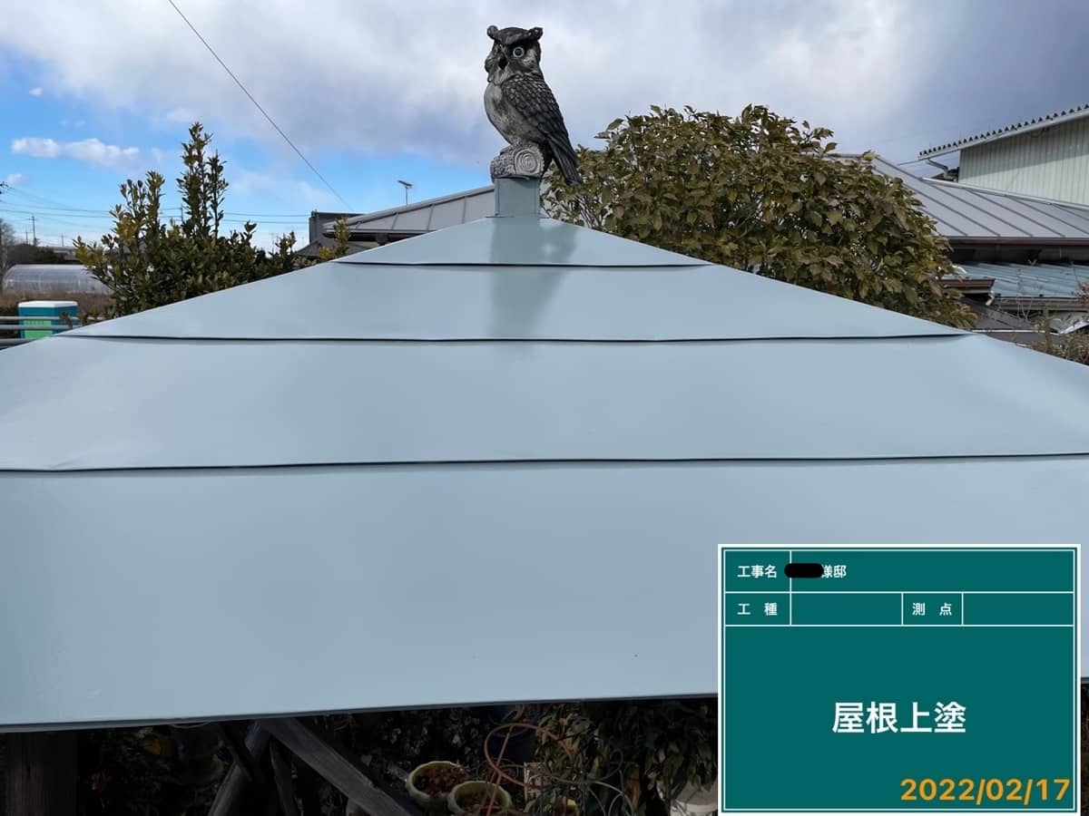 【施工例】フクロウさんの見守る屋根